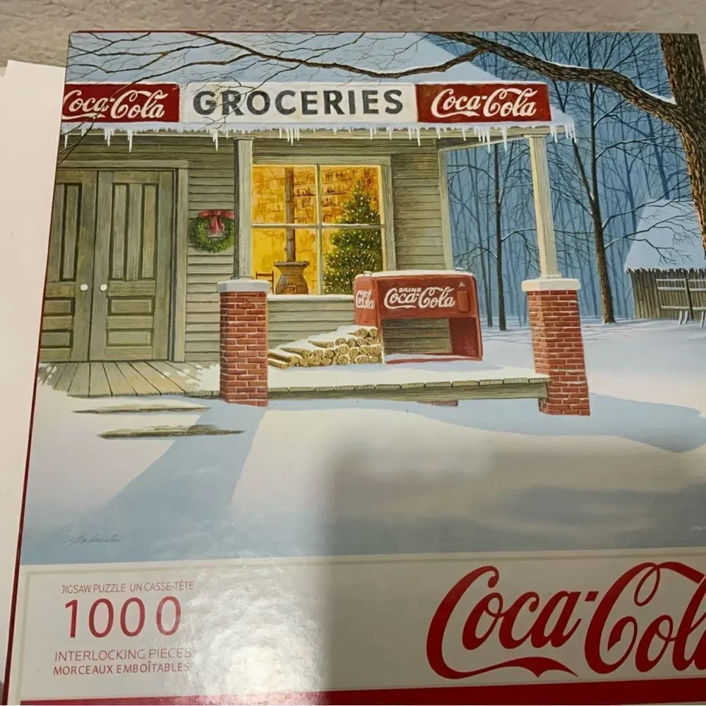 Corner Store Christmas Springbok Puzzle 1000 piece Coca-Cola Winter Snow